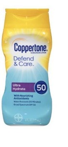 lot 1528 image: Coppertone Defend & Care Ultra Hydrate Sunscreen Lotion SPF 50