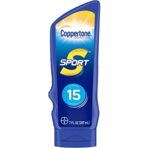lot 1551 image: Coppertone Sport Sunscreen Lotion SPF 15, 7 Fluid Ounces