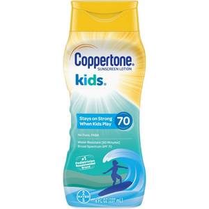 lot 1622 image: Coppertone Kids Sunscreen Water Resistant SPF 70, 8 fl oz.
