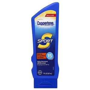 lot 1637 image: Coppertone Sport Sunscreen Lotion SPF 15, 7 Fluid Ounces