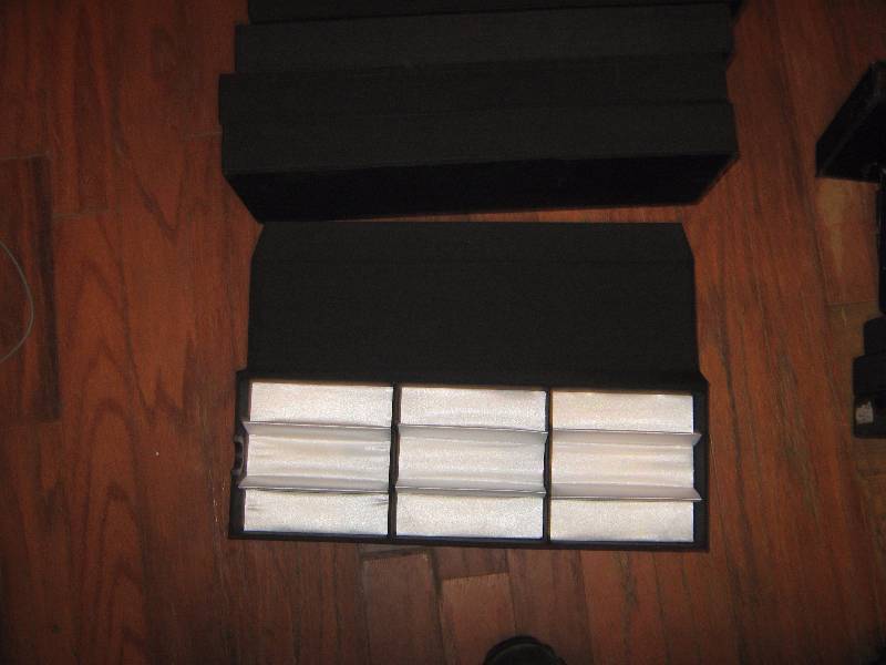 lot 5044 image: 5 ct. lot 9 compartment storage trays for jewelry, watches, glasses, etc. 19 x 6-58 x 2 fabric over cardboard, velcro or magnetic closure