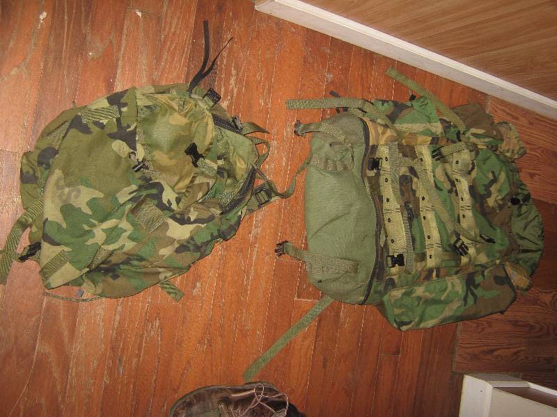 lot 5055 image: US Army Backpack Large Pack and Smaller Day Pack