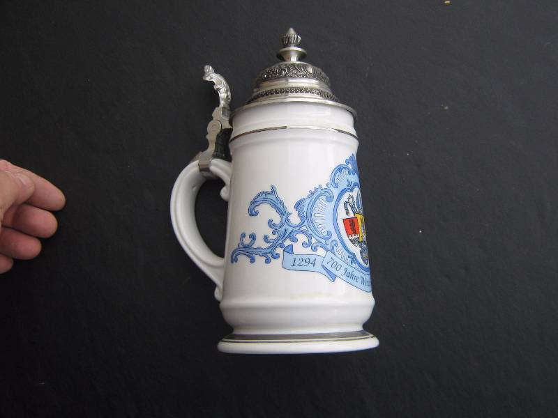 lot 5071 image: 1294-1994 700 Jahre Werdenfelser Land Stein with Metal lid, Kaufmann