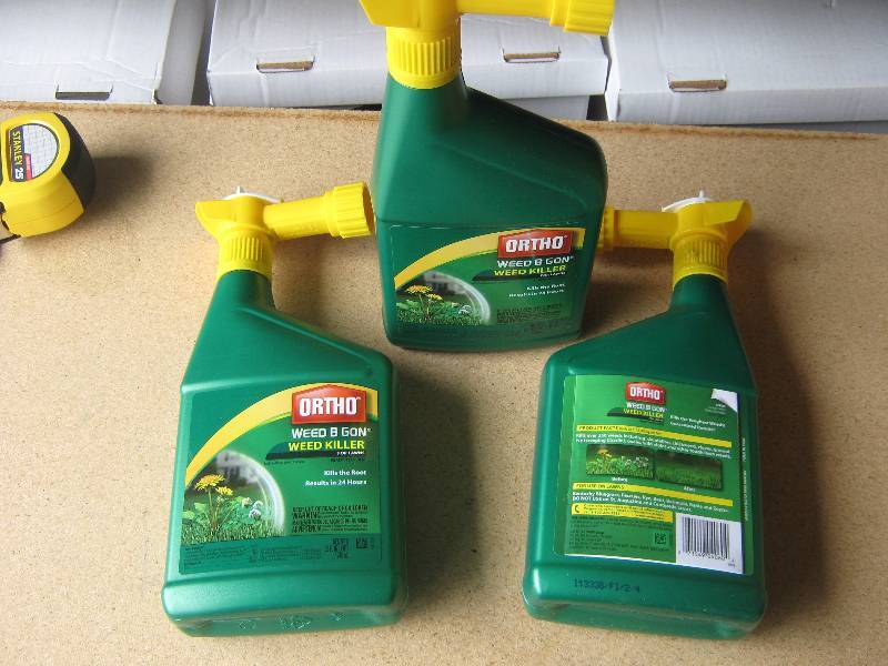 3 ct. lot Ortho Weed B Gon Weed Killer for lawns 32 oz. plastic bottles