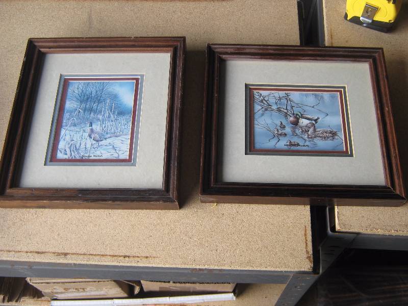 lot 5106 image: pair of matted Wanda Mumm Original Watercolor 10-12 x 912 with frames ducks and pheasants