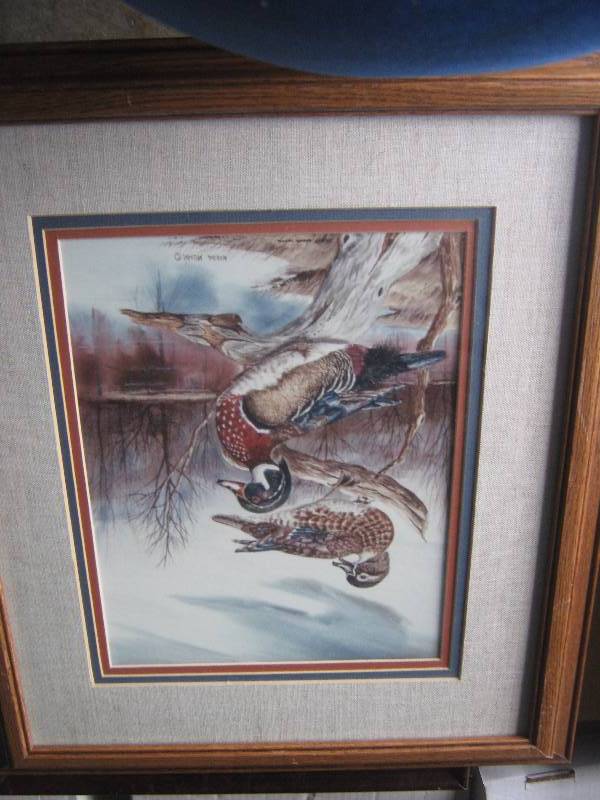 lot 5110 image: Wanda Mumm Print Woodland Duck pair 1987 framed, matted measures 22 x 19 with frame