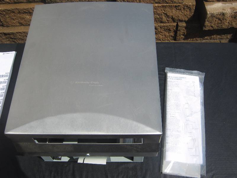 lot 5129 image: Kimberly Clark 09988 Stainless Steel recessed towel dispenser with key