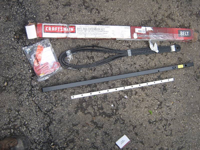 lot 5145 image: Craftsman 8 ft. rail extension kit for Craftsman Belt Drive Garage Door Openers 53728