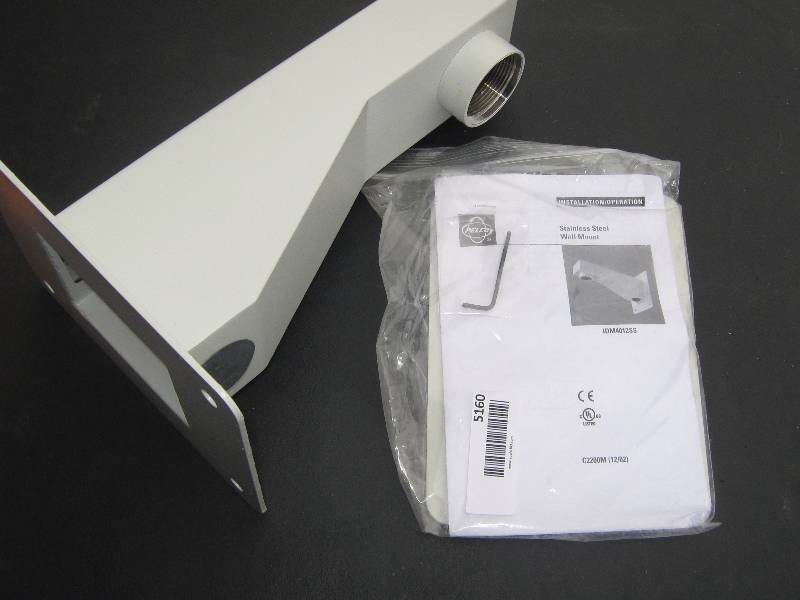 lot 5160 image: Pelco IDM4012SS Mount Arm feed Thru Spectrass camera mount kit 304 Stainless Steel Supports 75 lbs, Outdoor use