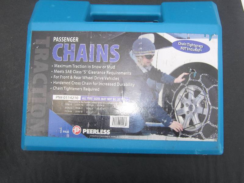 lot 5170 image: Passenger Chains- tire chains for vehicles, pair of two chains, fits a lot of vehicles