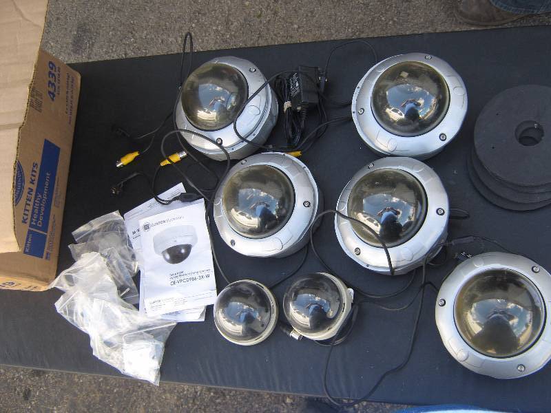 lot 5203 image: 7 ct. lot of Day and Night Dome Style Cameras instructions for installation included