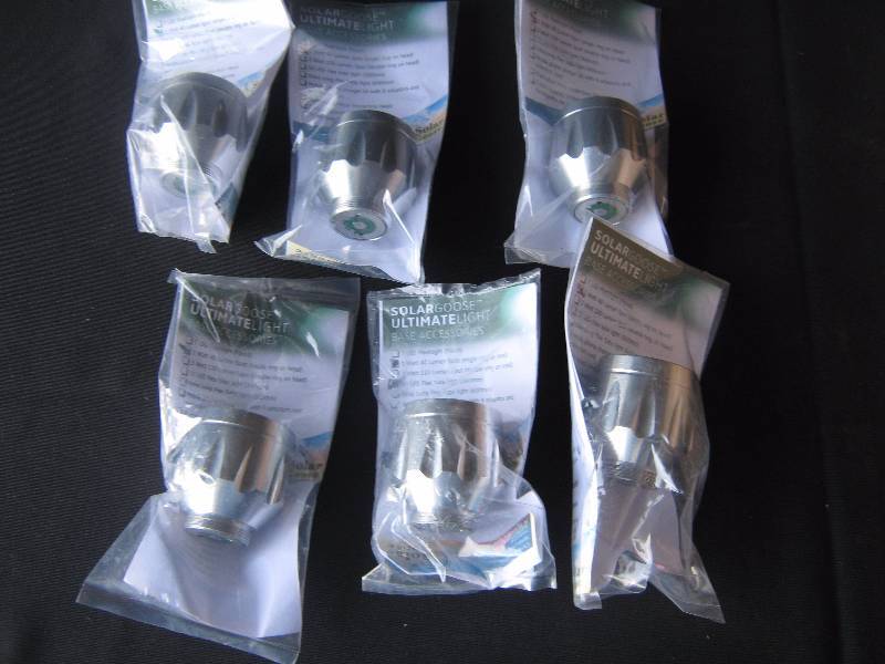 lot 5240 image: 6 ct. lot Solar Goose 1 watt 40 lumen spot base (single ring on head)