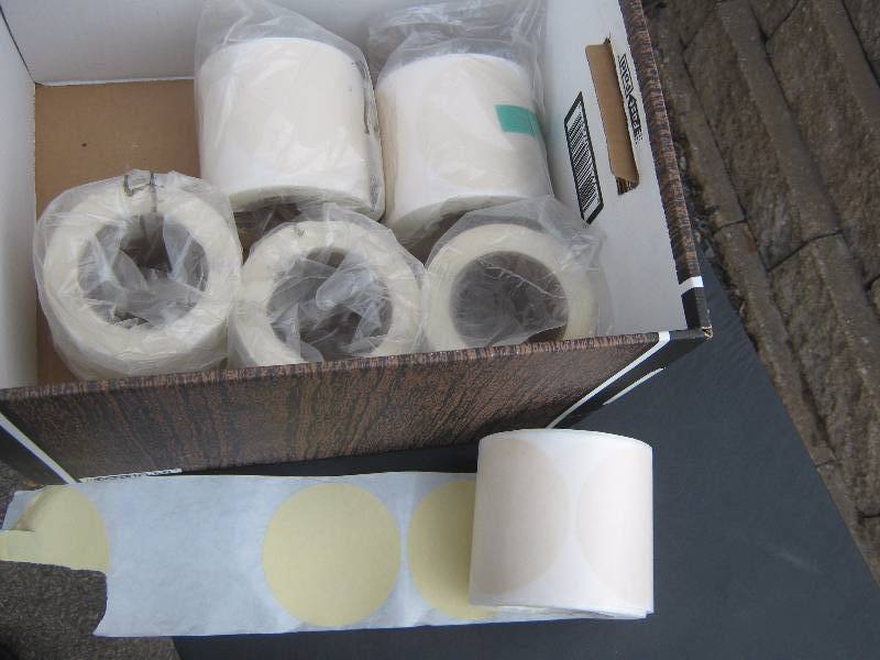 lot 5281 image: 6 rolls HT Paper Discs 4 diameter 250 per roll