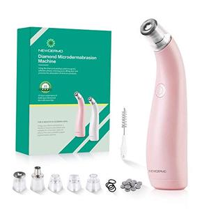 lot 4490 image: NEWDERMO 2-IN-1 Microdermabrasion Machine for Facial, Diamond Microdermabrasion Device USB Rechargeable - Advanced Home Facial Treatment Machine (Pink)