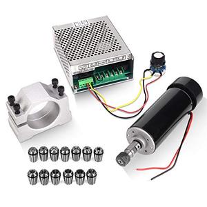 lot 4515 image: CNC Spindle, MYSWEETY 500W Air Cooled 0.5kw Milling Motor and Spindle Speed Power Converter and 52mm Clamp and 13pcs ER11 Collet for DIY Engraving