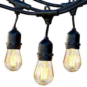 lot 4523 image: Brightech Ambience Pro - Waterproof LED Outdoor String Lights - Hanging, Dimmable 2w Vintage Edison Bulbs - 24 Ft Commercial Grade Patio Lights Create Cafe Ambience In Your Backyard - black