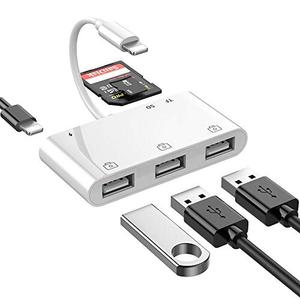lot 4538 image: Compatible with USB to iPhone iPad Adapter, 6 in 1 USB OTG Camera Adapter with Camera Memory Reader, SD &TF Card, Power Delivery, Compatible with iPhone Xs MaxXsXRX876s6 and More USB Device