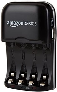 lot 4546 image: Amazon Basics Ni-MH AA & AAA Battery Charger With USB Port for Rechargeable Batteries