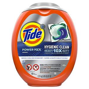 lot 4569 image: Tide Hygienic Clean Heavy 10x Duty Power PODS Laundry Detergent Pacs, Original, 48 count, For Visible and Invisible Dirt (Packaging May Vary)