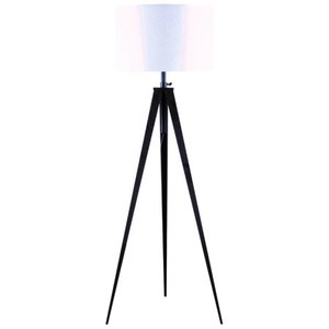 lot 5431 image: Acme Glynn Metal Tripod Base Floor Lamp in White and Black