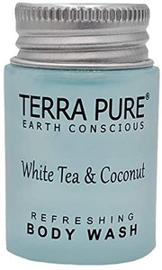 lot 5447 image: Terra Pure White Tea & Coconut Body Wash, Travel Size Hotel Amenities, 1 oz. (Case of 300)