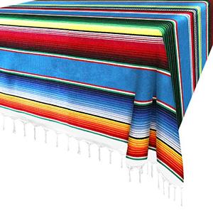 lot 6948 image: 84 X 59 Inch Mexican Serape Blanket Bay Window Blanket, Mexican Tablecloth Serape Tatami Blanket Bed Blanket Table Cover Tapestry Blanket Picnic Mat for Mexican Party Wedding Decorations
