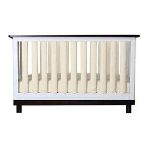 lot 6950 image: PURE SAFETY Vertical Crib Liners in 100% Certified Organic Ivory Cotton 2 Pack