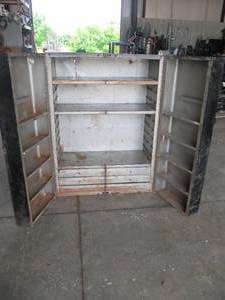 lot 5041 image: BLACK METAL STORAGE CABINET 15 12D X 28 12W X 40 T