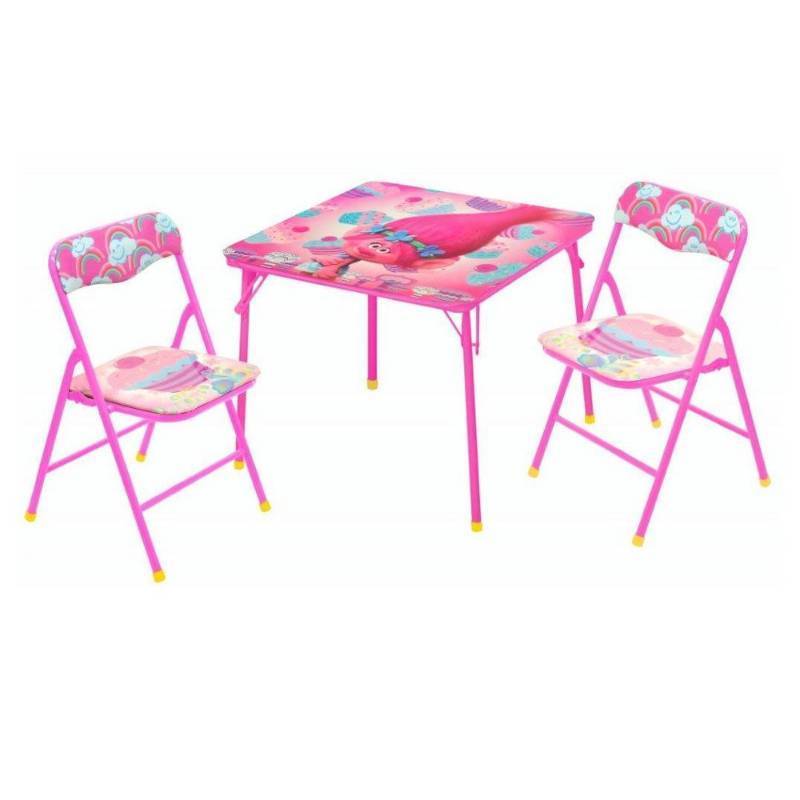 lot 7016 image: Trolls 3pc Table and Chair Set - Nickelodeon