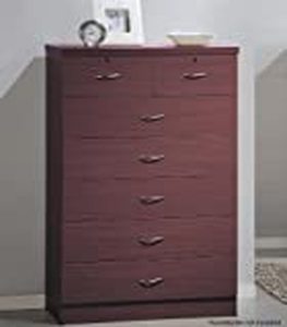 lot 2051 image: 7 Drawer Chest with Lock On 2 Top Drawers Mahogany - Hodedah Import