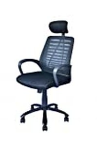 lot 2053 image: Black Mesh Back Office Task Chair Computer wAdjustable Head Rest O23