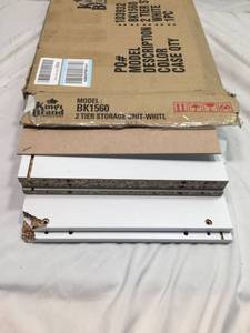lot 3013 image: Kings Brand 2 Tier Storage Unit - White  SEE DESCRIPTION 