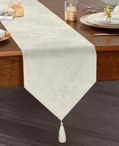 lot 1083 image: Elrene Poinsettia Elegance Jacquard Holiday Table Runner