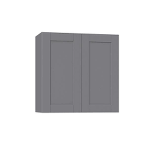 lot 1720 image: Shaker Assembled 30 in. x 30 in. x 14 in. Wall Cabinet in Gray
