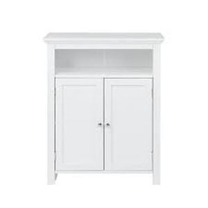 lot 1731 image: 26 in. W x 12.5 in. D x 32 in. H Shelved Floor Cabinet with 2 Shutter-Door in White