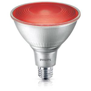 lot 1624 image: Philips 100W Equivalent Red PAR38 Medium Dimmable LED Floodlight Light Bulb