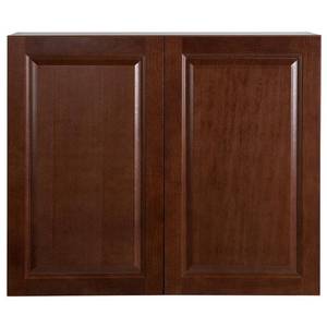 lot 1631 image: Hampton Bay Benton Assembled 36x30x12 in. Wall Cabinet in Amber
