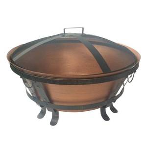 lot 1641 image: Hampton Bay 34 in. Whitlock Cast Iron Fire Pit, Antique bronze