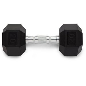 lot 1646 image: Weider Rubber Hex Dumbbell with Knurled Grip, 20 lbs