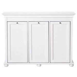 lot 1654 image: Home Decorators Collection Hampton Harbor 37 in. Triple Tilt-Out Hamper in White
