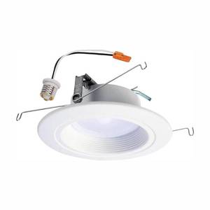 lot 1663 image: Halo RL 5 in. and 6 in. White Integrated LED Recessed Ceiling Light Trim at Selectable CCT, Extra Brightness (940 Lumens)