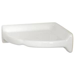 lot 1670 image: Daltile Restore 8.5 in. W Ceramic Wall Mounted Corner Shower Shelf Tile in White, Bright White
