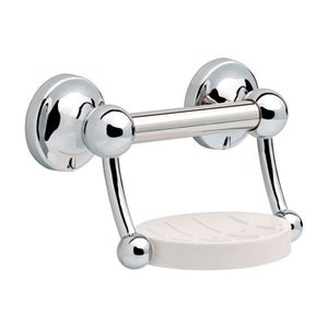 lot 1682 image: Delta 9 in. L Polished Chrome Stainless Steel Soap Dish with Assist Bar