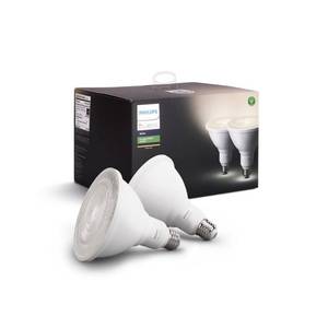 lot 1683 image: Philips - Outdoor Hue White PAR-38 Smart LED Bulb (2-Pack) - White