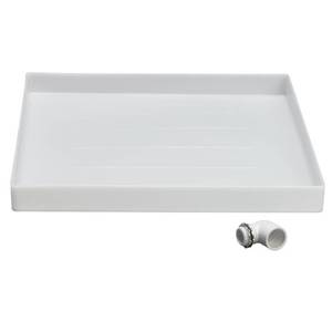 lot 1707 image: MUSTEE Durapan 24.5 in. x 24.5 in. Washing Machine Pan with 1 in. Furnished Drain Adapter