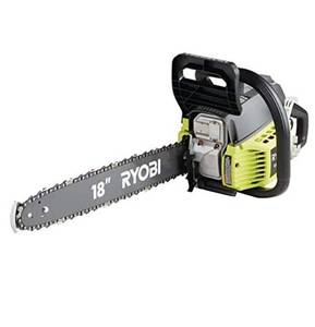 lot 2873 image: 18 Ryobi Chainsaw NO GAS RY3818 with plastic case USED
