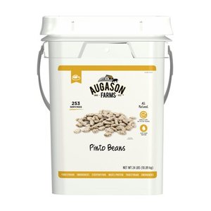 lot 4564 image: Augason Farms Pinto Beans Emergency Bulk Food Storage 24 Pound 4-Gallon Pail 253 Servings