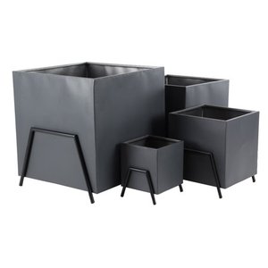 lot 4616 image: Rosemary Lane Set of 4 Modern Square Tin Plant Stands