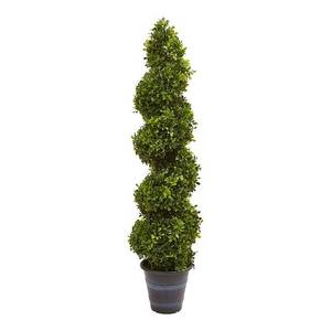 lot 4631 image: Boxwood Spiral IndoorOutdoor Topiary with Planter- Retail$102.99 45T