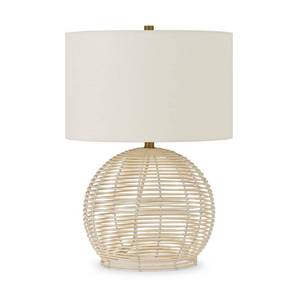 lot 4644 image: Bryn Modern Coastal Table Lamp in Rattan- Retail$75.48